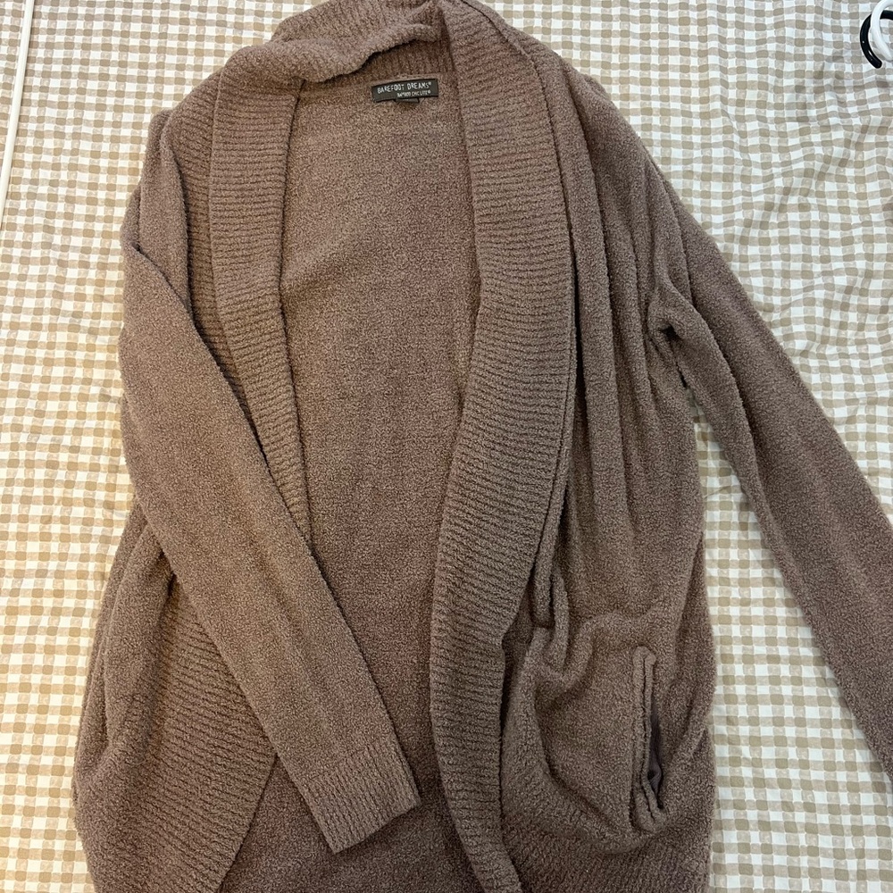 Barefoot Dreams Women's Brown Open-Front Sweater